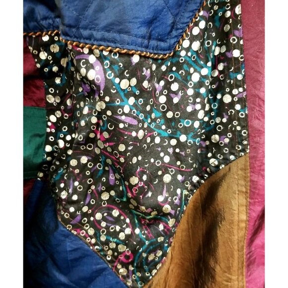 Active Stuff Vtg MultiColor Nylon Windbreaker Jacket Sz M Colorblock Patchwork - Picture 4 of 8